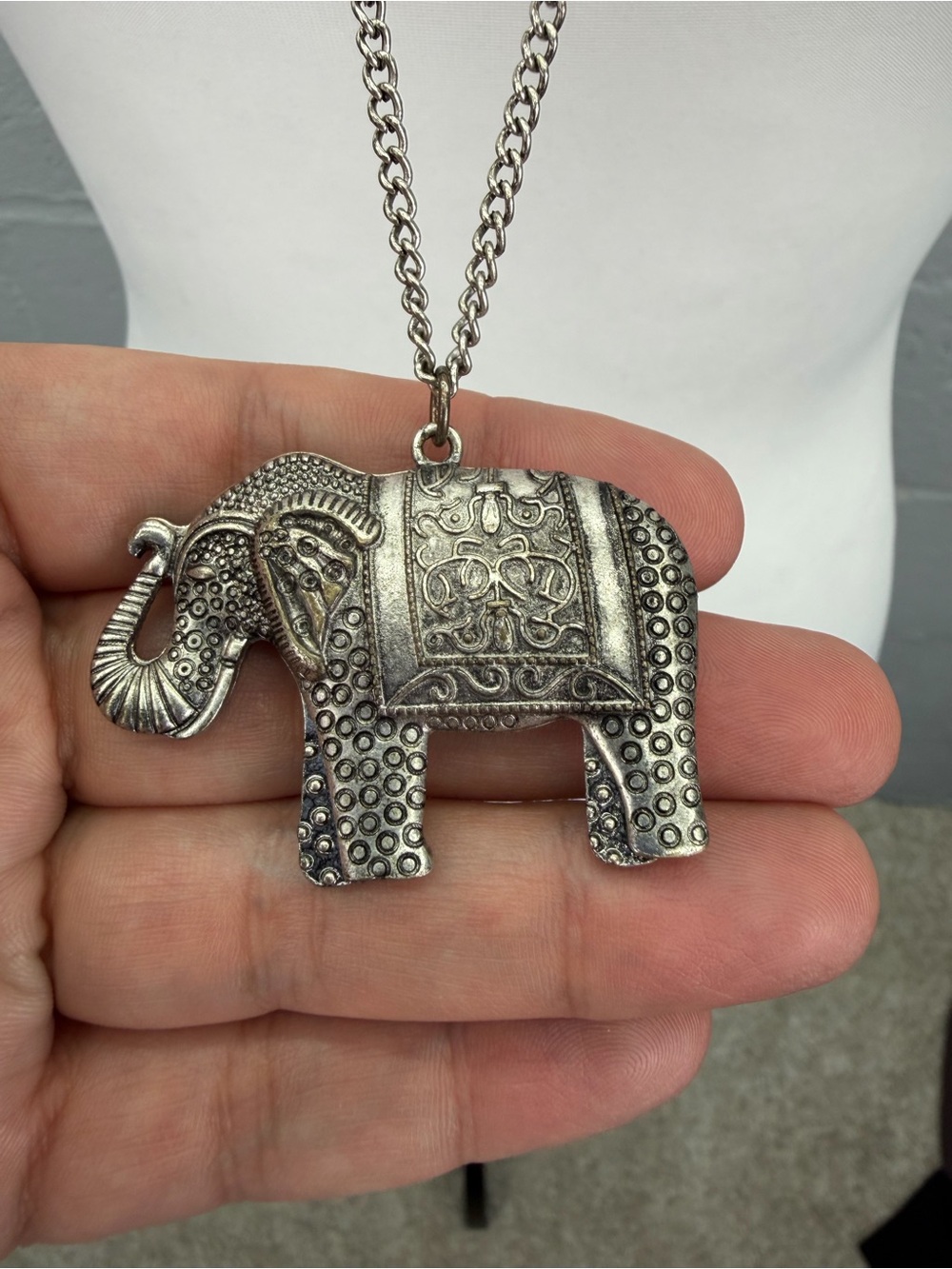 Unbranded 18" Silver Toned Boho Style Elephant Necklace